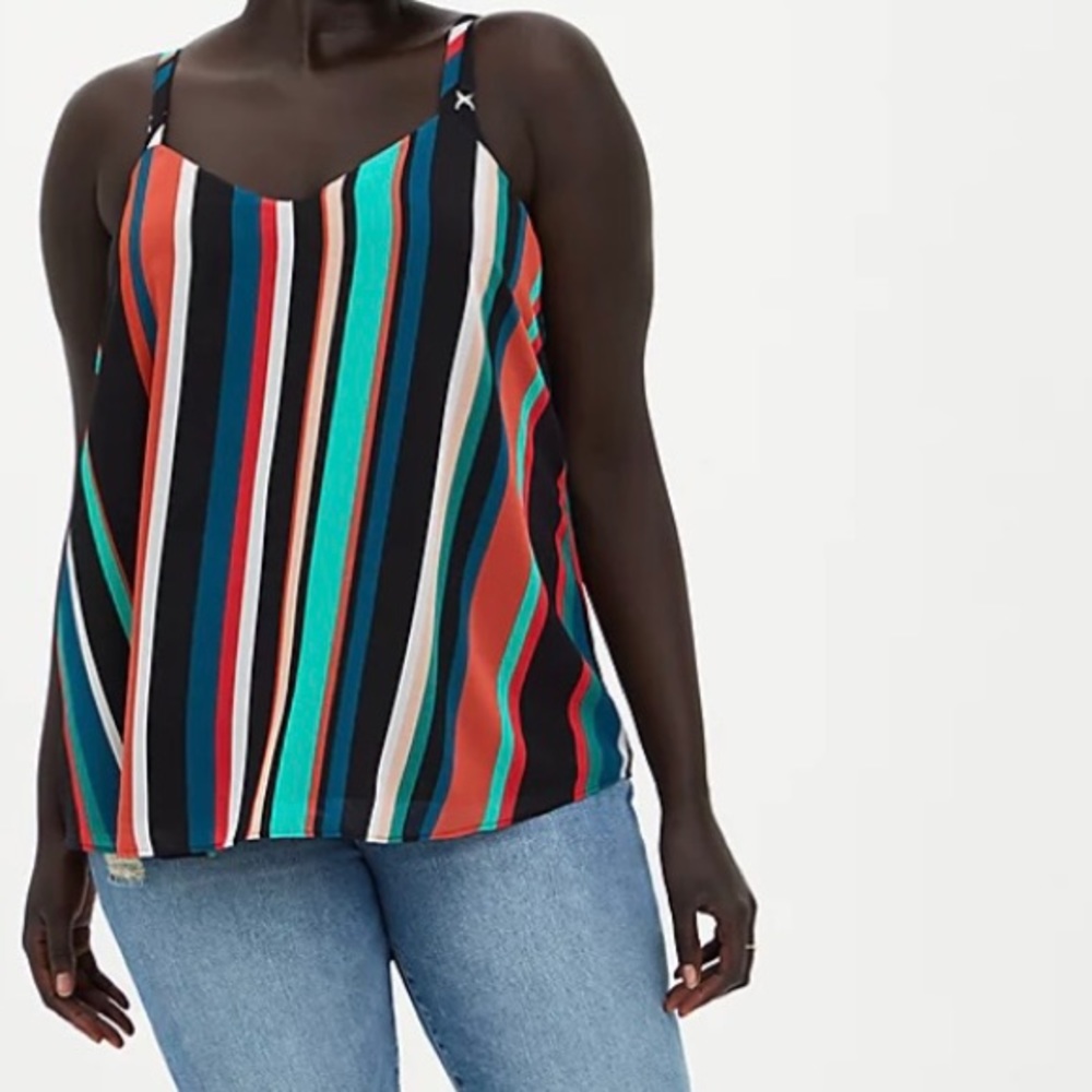 SOPHIE - MULTI STRIPE CHIFFON SWING CAMI